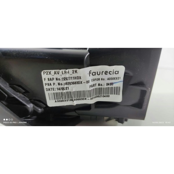 Difusor Ar Peugeot 208 Direito 2020/2024