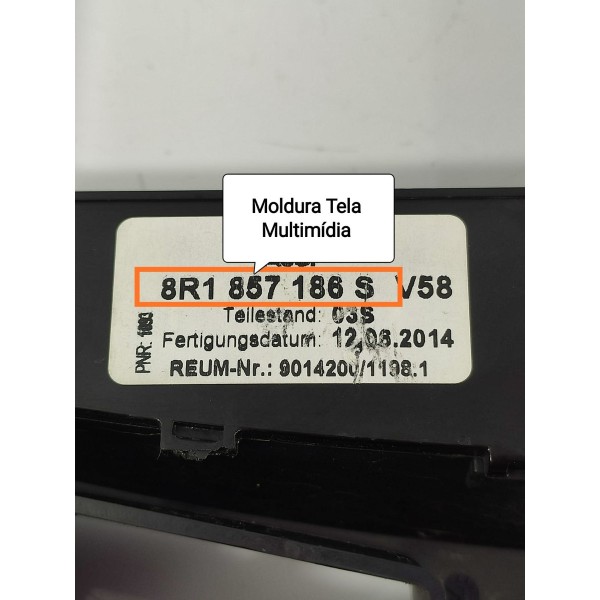 Moldura Multimidia Audi Q5 2011/2016 8r1857186 Preto