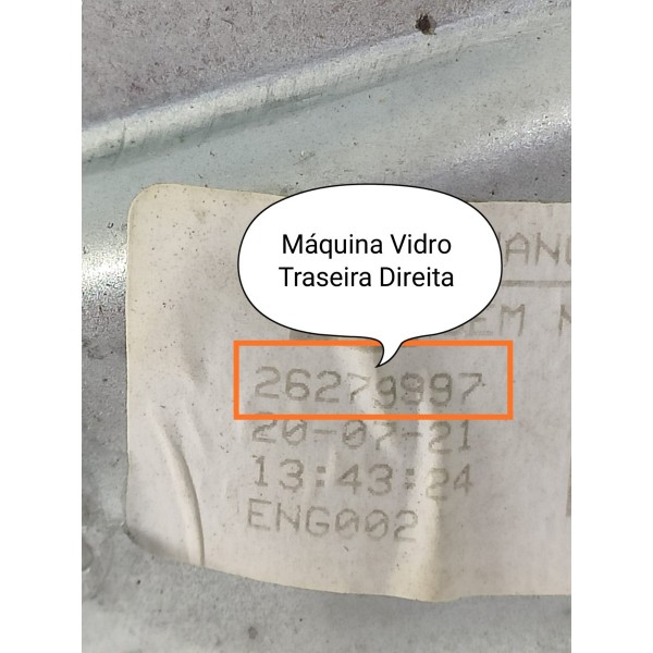 Maquina Vidro Onix Traseira Direita 2020 2021/2024 26279997