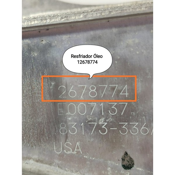 Resfriador Oleo Motor Cruze Tracker 1.4 2017/2023 12678774