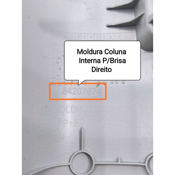 Moldura Coluna Parabrisa Dir Cruze 2017/2023 84207674