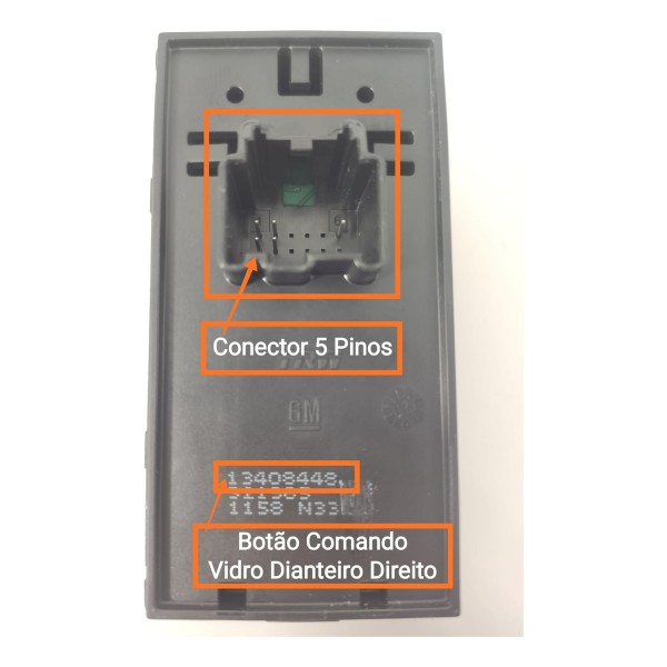 Botao Vidro Cruze 2017/2023 Dianteiro Direito 13408448