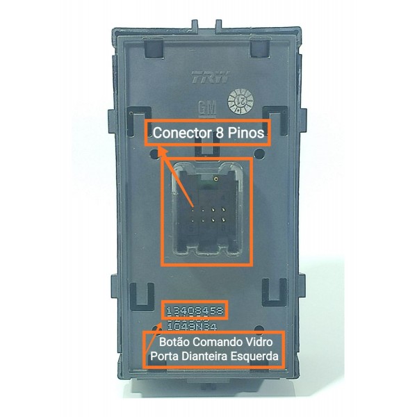 Comando Vidro Cruze Dianteiro Esquerdo 2017/2023 13408458