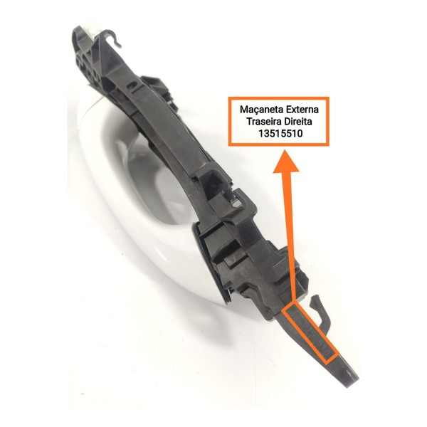 Macaneta Externa Cruze Traseira Direita 2017/2023 13515510 Branco Traseira