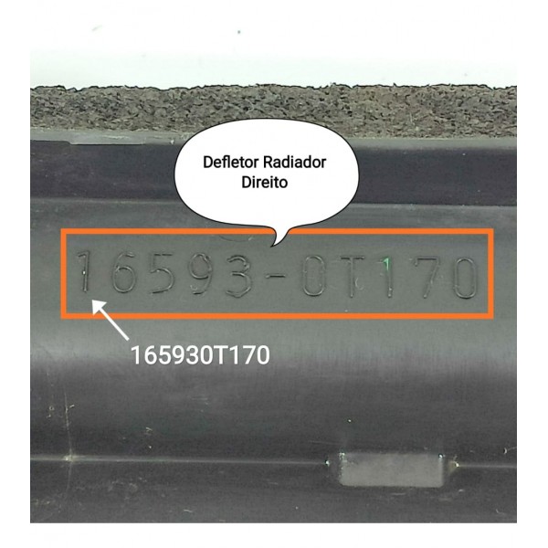 Defletor Radiador Corolla Esquerdo 2019/2024 165930t170