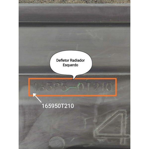 Defletor Radiador Corolla Direito 2019/2024 165950t210