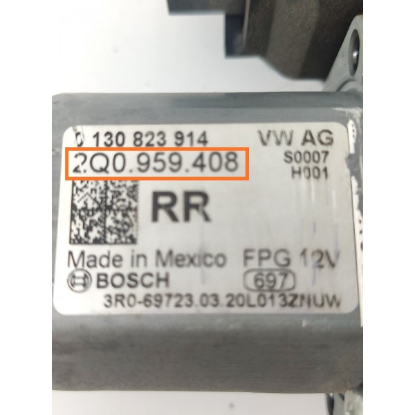 Motor Vidro Nivus Virtus Tcross Traseiro Dir 19/23 2q0959408