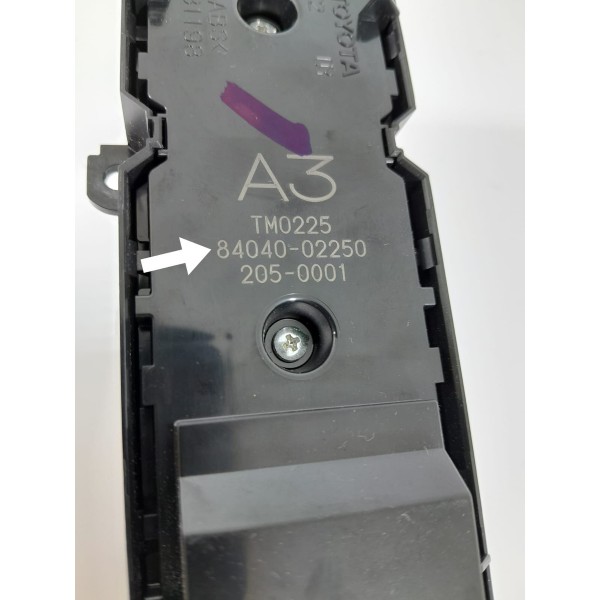 Comando Vidro Trava Corolla Esquerdo 2019/2025 8404002250