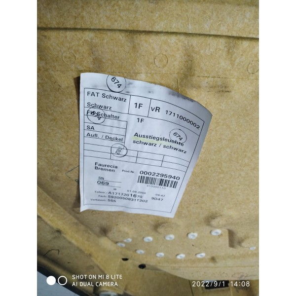 Forro Porta Mercedes Slk200 350 Direit 2005/2011 A1717201670 Cinza