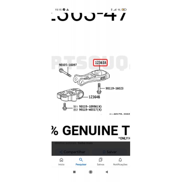 Suporte Coxim Motor Corolla Hybrid Dir 2019/2025 5570102670
