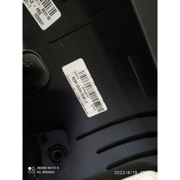 Forro Porta Tracker Premier Traseiro Esquerdo 2020/2024 Orig Preto