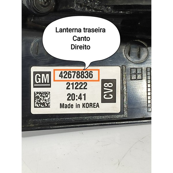 Lanterna Cruze Lt Canto Direita Compl 2017/2023 42678836 Direito/passageiro Vermelho