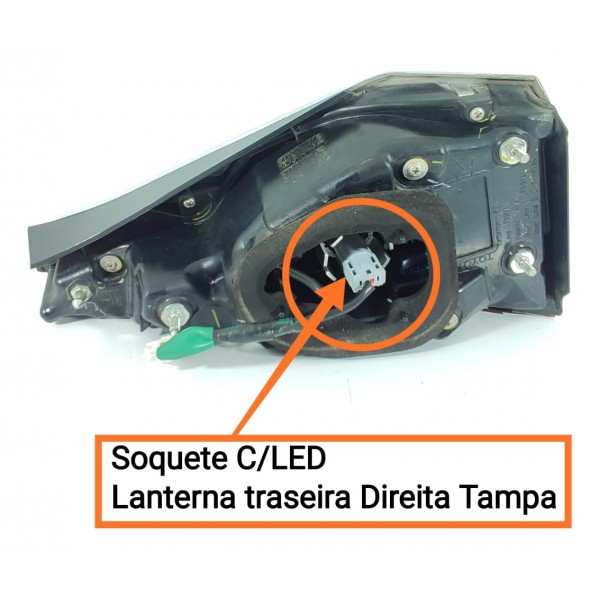 Lanterna Corolla Led Tampa Direita 2020/2024 Original Direito/passageiro Vermelho
