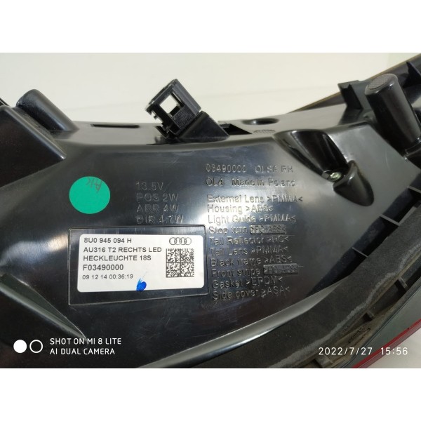 Lanterna Audi Q3 Direita 2013/2017 8u0945094h Orig