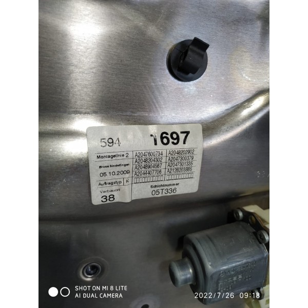 Maquina Vidro Mercedes C180 Traseira Esquerd 07/14 981694104