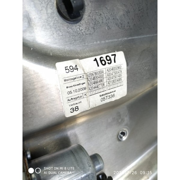 Maquina Vidro Mercede C180  Traseira Direita 07/14 981695104