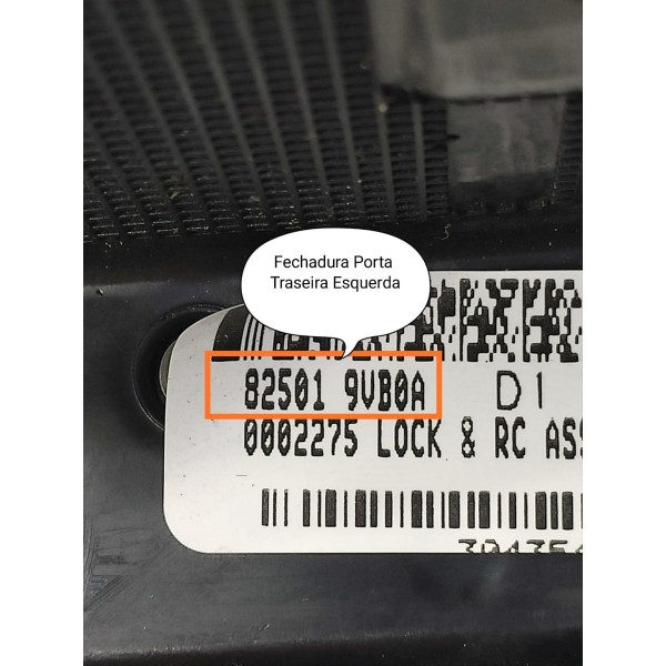 Fechadura Nissan Kicks Traseira Esquerd 2016/2025 825019vb0a