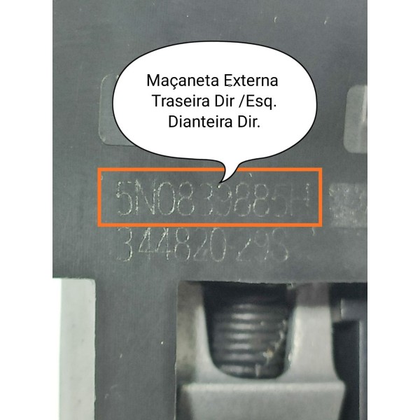 Macaneta Externa Amarok Traseira Esquer 2010/2023 5n0839885h - Branco - Traseira