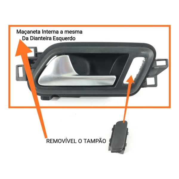 Macaneta Interna Amarok Esq Tras/diant 2010/2023 2h0837113d Preto Dianteira/traseira