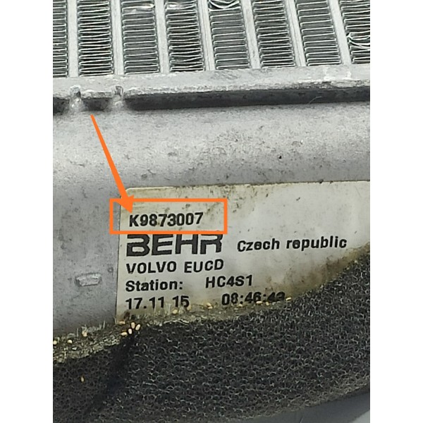 Radiador Ar Quente Volvo V60 S60 Xc60 11/18 K9873007