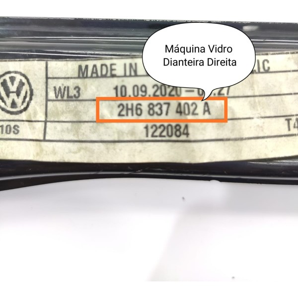 Maquina Vidro Amarok Dianteira Dir 2010/2023 2h6837402a