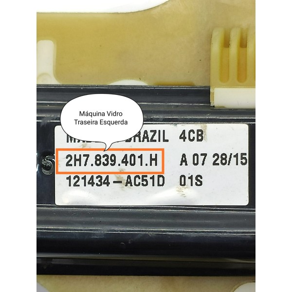 Maquina Vidro Amarok Traseira Esquerda 2010/2023 2h7839401h