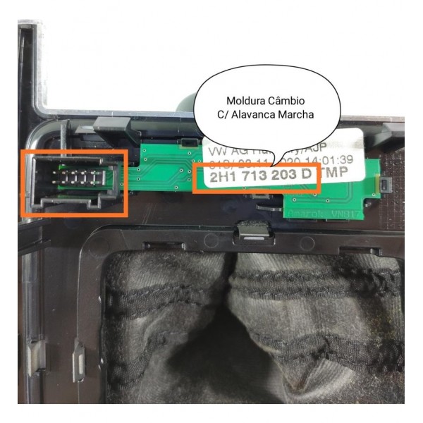 Manopla Coifa Marcha Amarok 2017/2023 2h1713203d Preto