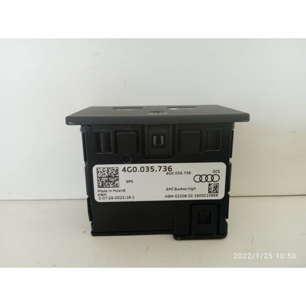 Entrada Auxiliar Usb Audi A6 Q3 Q5 A4 A5 2016 Preto