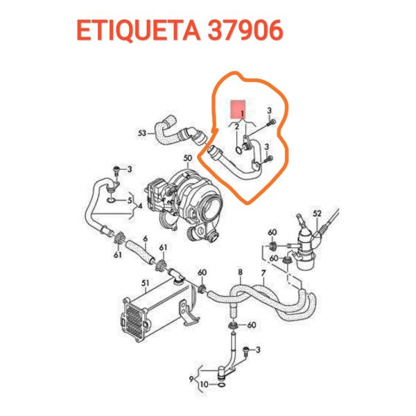 Cano Duto Agua Amarok V6 3.0 2017/2023 059121065fl