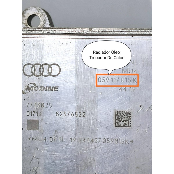 Radiador Oleo Trocador Calor Amarok V6 3.0 059117015k