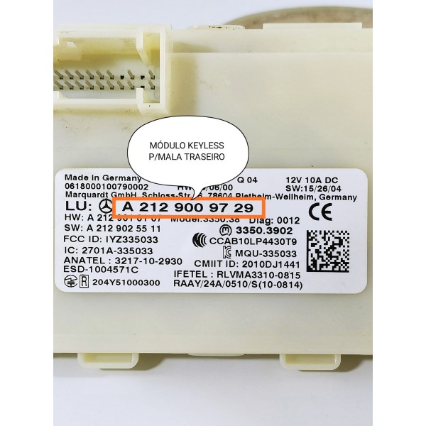 Modulo Keyless Mercedes Gla200 Cla A200 250 A2129009729
