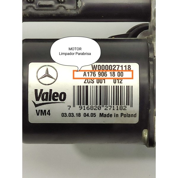 Limpador Parabrisa Mercedes Gla200 Cla A200 A1769061800