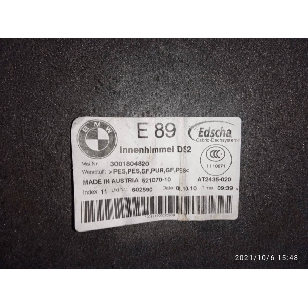 Forro Teto Bmw Z4 2011 2012 2013 2014 A 20173001804820