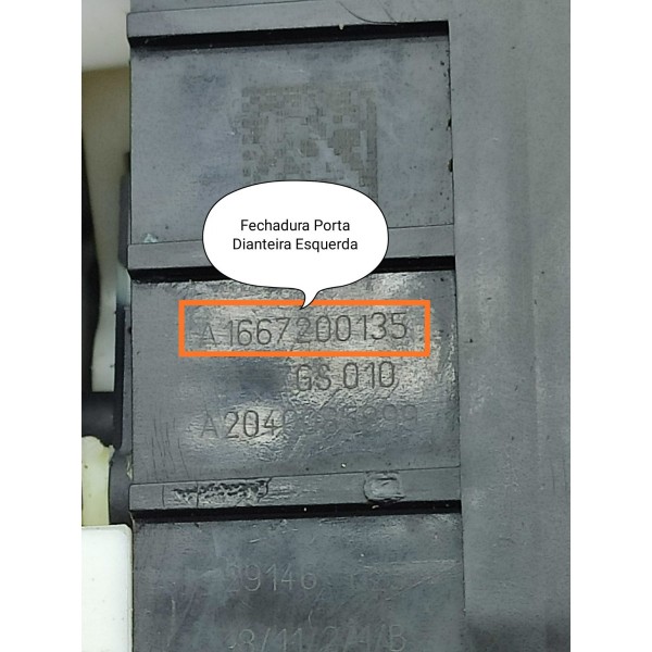 Fechadura Porta Mercedes Gla200 Dianteira Esquerd 1667200135