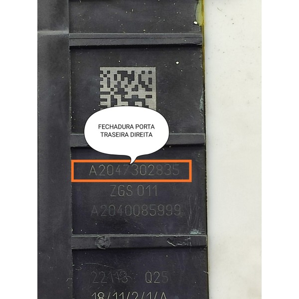 Fechadura Porta Mercedes Gla200 Traseira Direita A2047302835