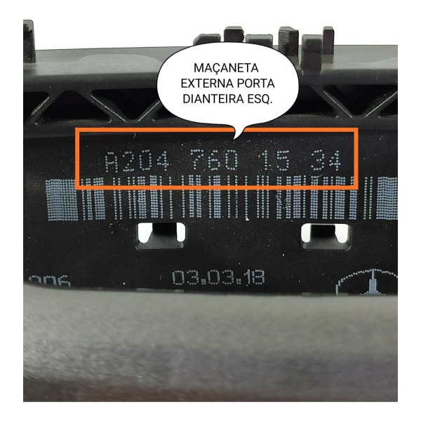 Macaneta Externa Mercedes Gla200 Dianteira Esq A2047601534 Prateado Dianteira