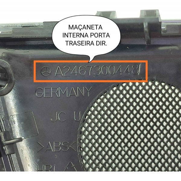 Macaneta Interna Mercedes Cla Gla 200 Traseira D A2467300448 Prateado Traseira