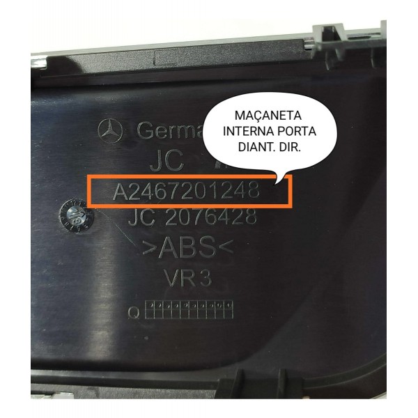 Macaneta Interna Mercedes Cla Gla 200 Dianteir D A2467201248 Prateado Dianteira