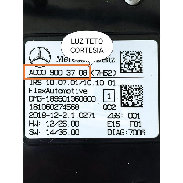 Luz Teto Mercedes Cla Gla A 200 2015/2020 A0009003708