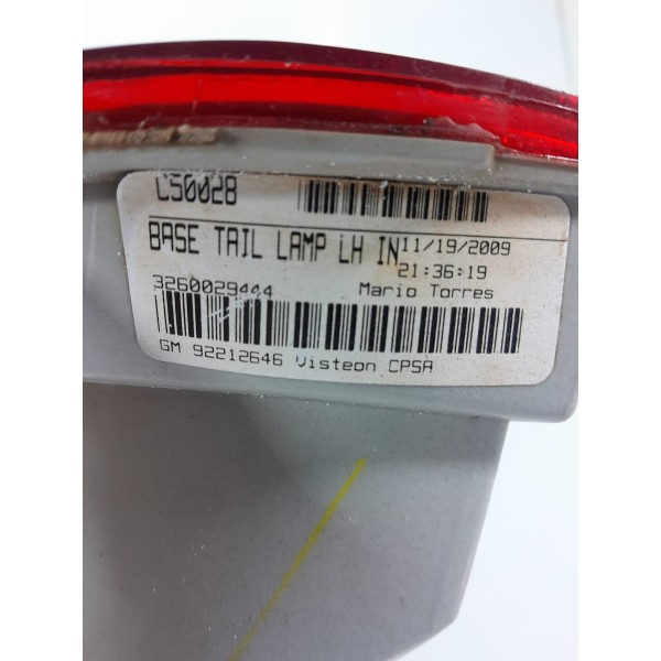 Lanterna Camaro Esquerda Intern 2010/2013 92212646 Esquerdo/motorista Vermelho