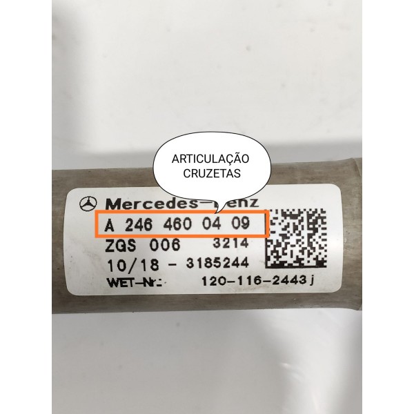 Coluna Direcao Mercedes Gla 200 250 2015/2020 A2464608801