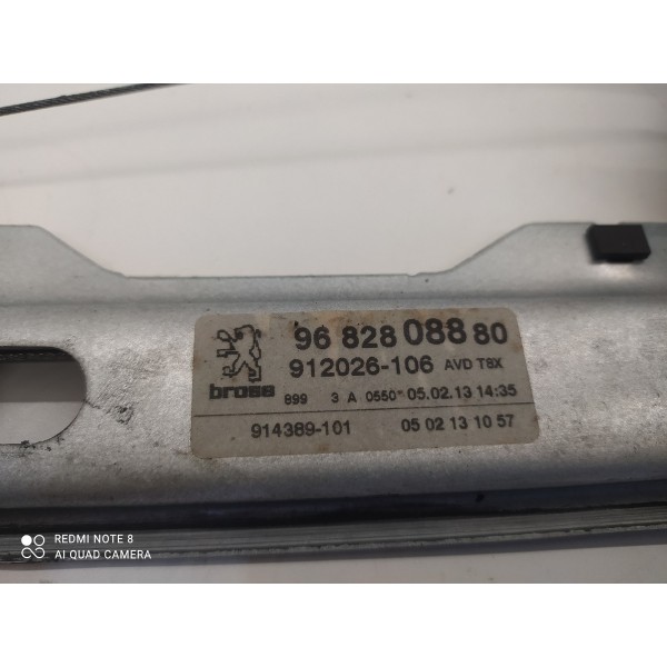 Maquina Vidro Peugeot 3008 Dianteir Dir 2012/2016 9682808880