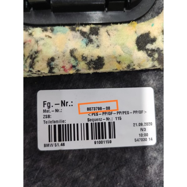 Tampa Bagagito Telas Falante Bmw 320 330 2019 2023 8073798 Preto