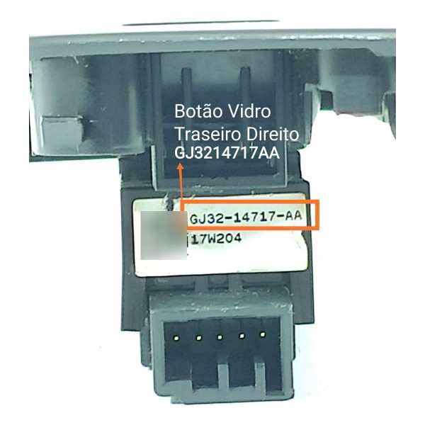 Comando Botao Vidro Evoque Traseir Dir 2011/2018 Gj3214717aa