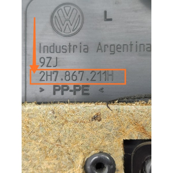 Forro Porta Amarok Traseiro Esq 2010/2024 2h7867211h Preto