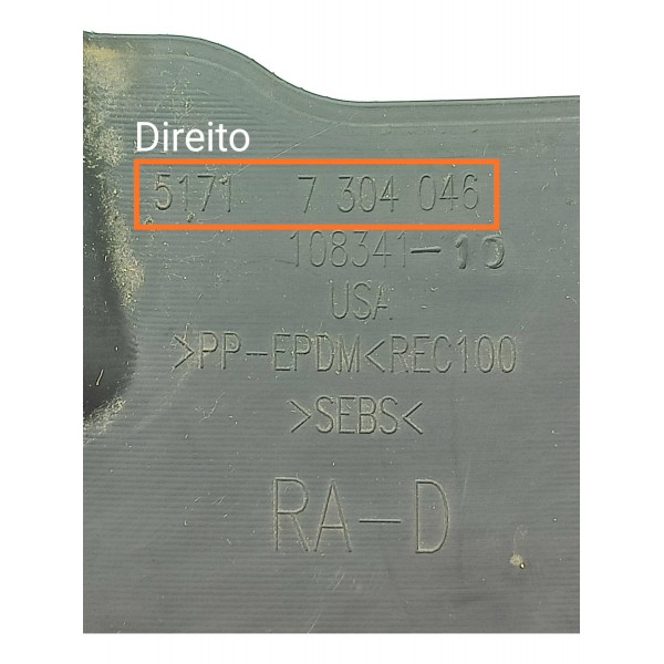 Acabamento Caixa Roda Bmw X5 Dir 2013/2018 Det 51717304046