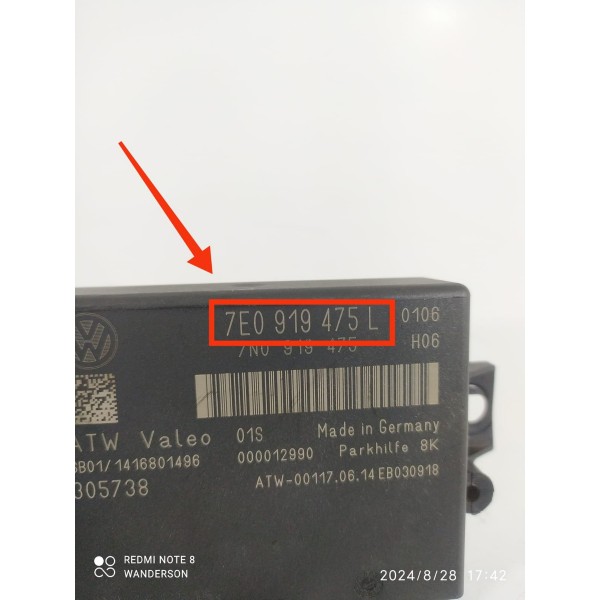 Modulo Estacionamento Amarok 2010/2016 7e0919475l Branco