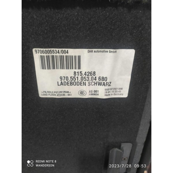 Tampao Fundo Porta Malas Panamera 2010/2016