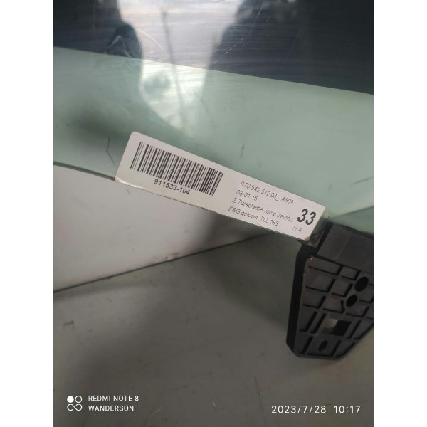 Vidro Porta Panamera Dianteiro Direito 2010/2019