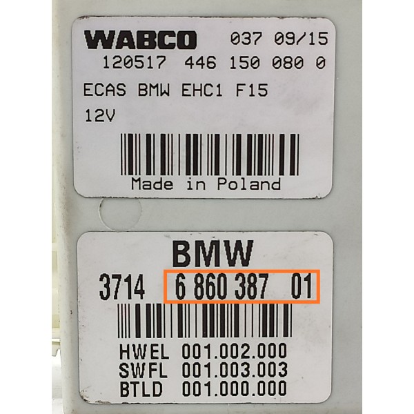 Modulo Controle Suspensao Ar Bmw X5 X6  2013/2018 6860387